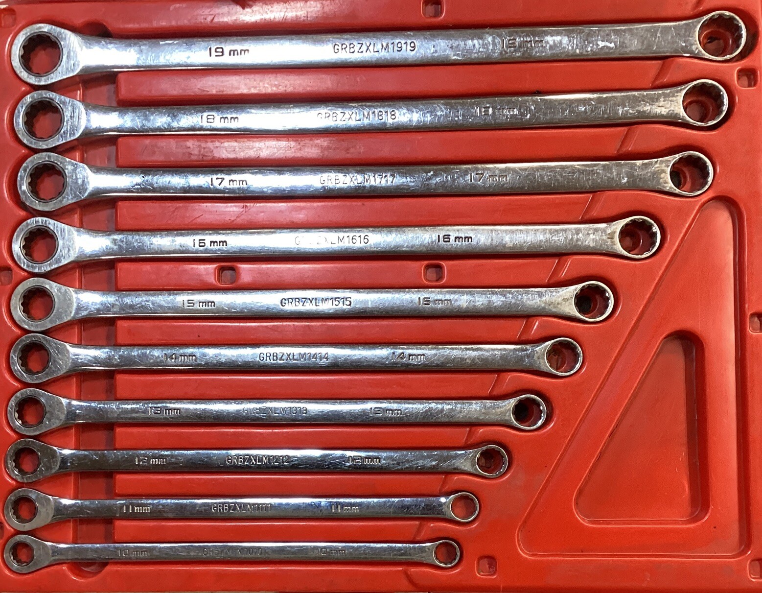 Matco 10Pc Metric Extra Long Zero Degre Offset Ratcheting Wrench Set