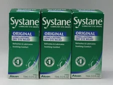 3 Systane Original Lubricant Eye Drops 15ml 1/2 fl oz Exp 6/26