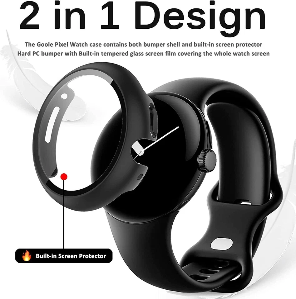 For Google Pixel Watch 1 & 2 Case Screen Protector Full Protective Cover - Image 4 of 4