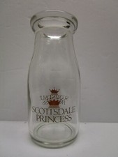 Scottsdale Princess (Fairmont) Milk Dairy Glass Bottle Arizona Half Pint w/cap