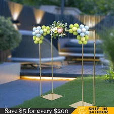 for Wedding Party Decoration 1x1.2M Golden Metal Wedding Arch Backdrop Stand Set