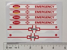 Tiny Tonka Emergency Van Ambulance Stickers 3 Styles For Different Years
