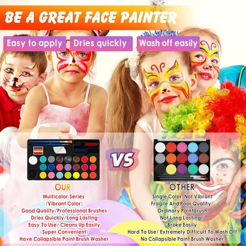 36tlg Kinderschminke Set Mädchen Fasching 20 Farben Professionelle Gesichtsfarbe - Bild 8 von 9