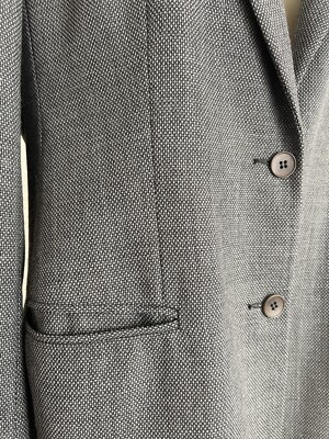 Blazer Valentino En Laine Vintage Des Années 80 - Taille IT44, élégant Pour Le Bureau, Style Tweed Gris