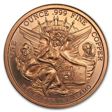 Kupfermünze 999/1000 @ Remember the Alamo 1 Unze 28,35g AVDP Bullion Medaille