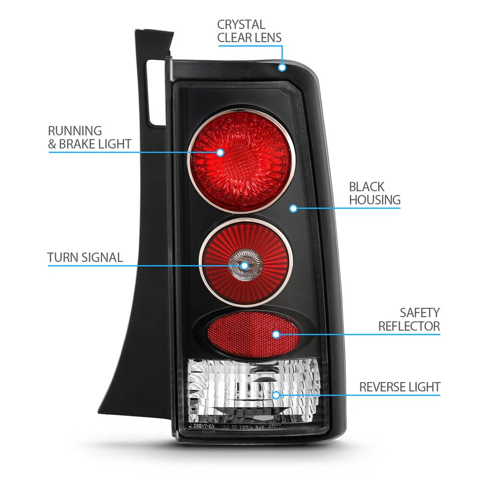 03-07 Для Scion xB Полностью Черные Задние Фары JDM Задние Тормозные Лампы В сборе LH+RH - Изображение 4 из 4