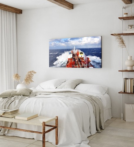120x80cm Kunstdruck Bilder Frachtschiff auf hoher See Schiff Meer Ozean Wellen - Bild 5 von 7