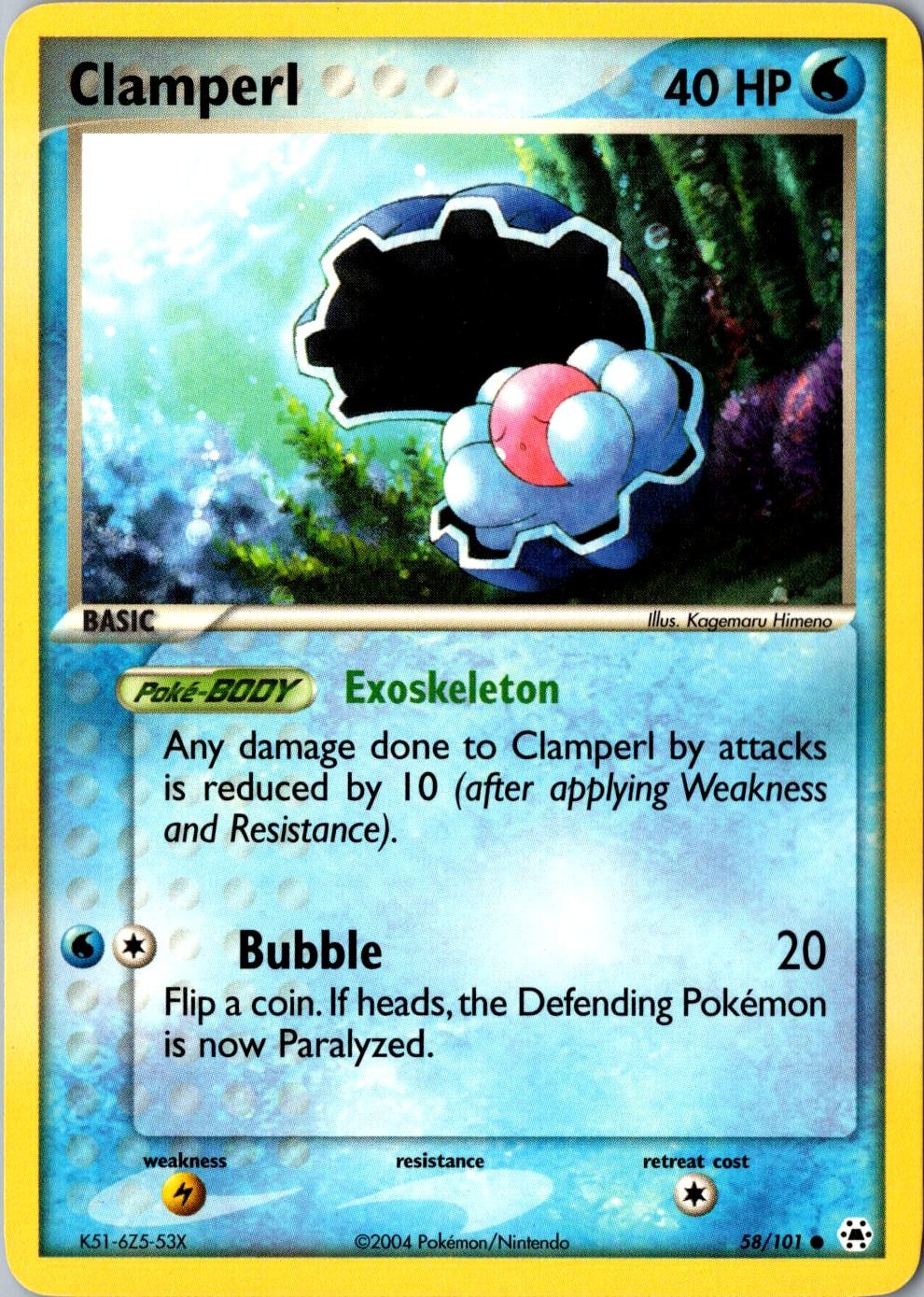 Clamperl 58/101 Common EX Hidden Legends MP Pokemon Card