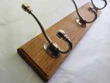 Rustic Oak coat hook rack rail Solid Wooden Wall Mounted Hat and Coat Hooks