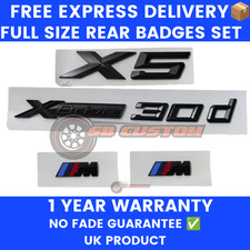 Gloss Black BMW X5 30d X Drive Badge Emblem 2X Gloss Black M Wing Badges UK