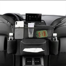 Car Handbag Holder Between Seats Suede Large Capacity Car Purse Holder Automo...