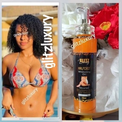 250ml x 1 Glitzluxury Half-C face & body whitening oil. Triple action     