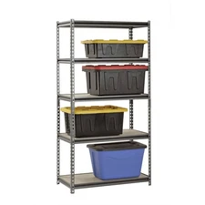 5 Tier Shelf Heavy Duty Metal Rack Garage Steel Shelving Storage 36" x 18" x 72"