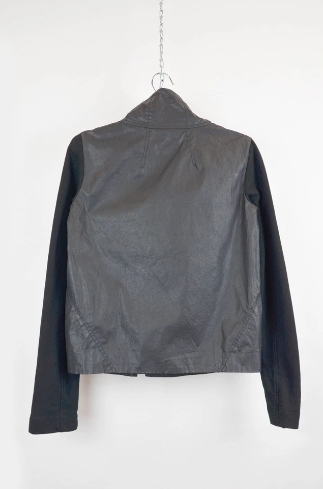 Chaqueta Helmut Lang - Negro Encerado Asimétrico Avant-Garde - Talla P - Imagen 2 de 4