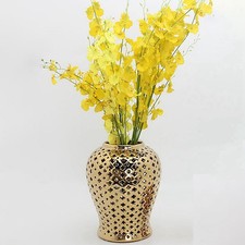 Ceramic Pierced Ginger Jar Temple Jar Vase with Lid 10cmx22cm Home Accent Piece