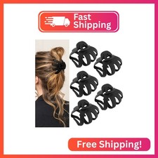 ATODEN Jumbo Octopus Hair Clips - 3.15" Matte Black Claw Clips for Long, Thick H
