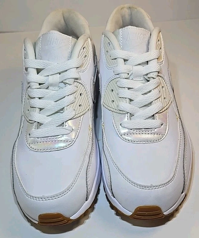 Nike  Air Max 90 Mid Chunky Sneakers White Lace Up Low 897987-101 5.5Y 7.5 WOMAN - Image 4 of 4