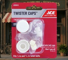 Ace Universal White Twister Toilet Bolt Caps