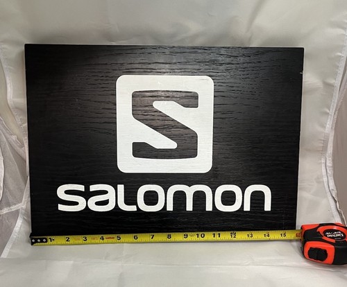 Salomon Wood Store Display Hiking Running Shoe Ski Snowboard Boot Logo Sign - Picture 16 of 18