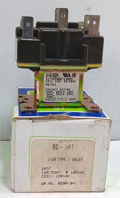 1 NEW WHITE-RODGERS STEVECO 90-341 12A 120VAC 2PDT A1 RELAY NIB ***MAKE OFFER***