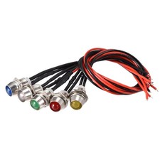 LED Indicator Light AC/DC 24V 8mm Panel Mount Red Yellow Blue Green White