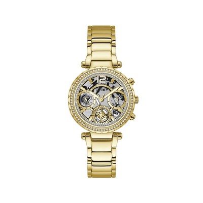 Guess Damenuhr SOLSTICE Gold Ø37mm Quarz Edelstahl Armband Trend 2025