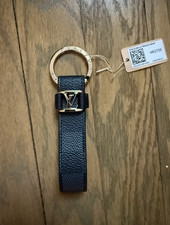 LOUIS VUITTON Damier Graphite LV Dragonne Key Ring M62706 LV Auth sw1392M PREOWN