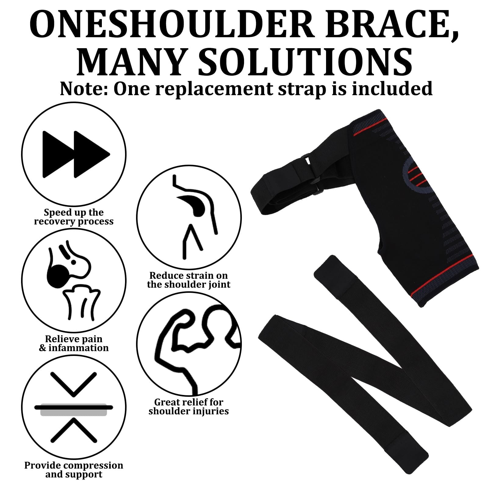 Adjustable Shoulder Brace for Women & Men,Shoulder Pain Relief & Sports Prote...