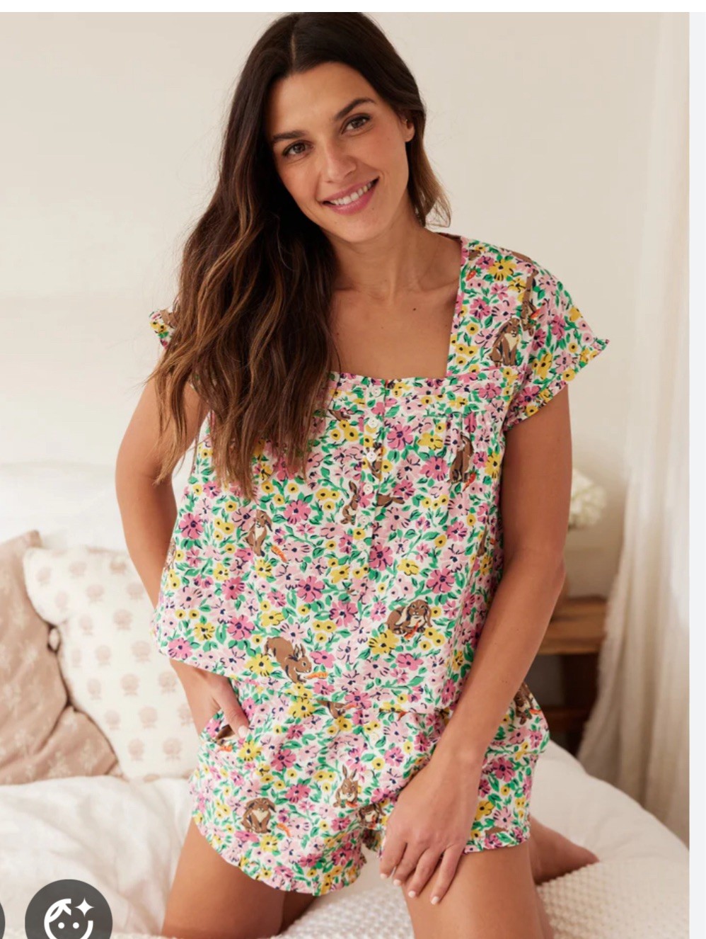 Printfresh Bunny Trail Spring Meadow Pintuck Paja… - image 1