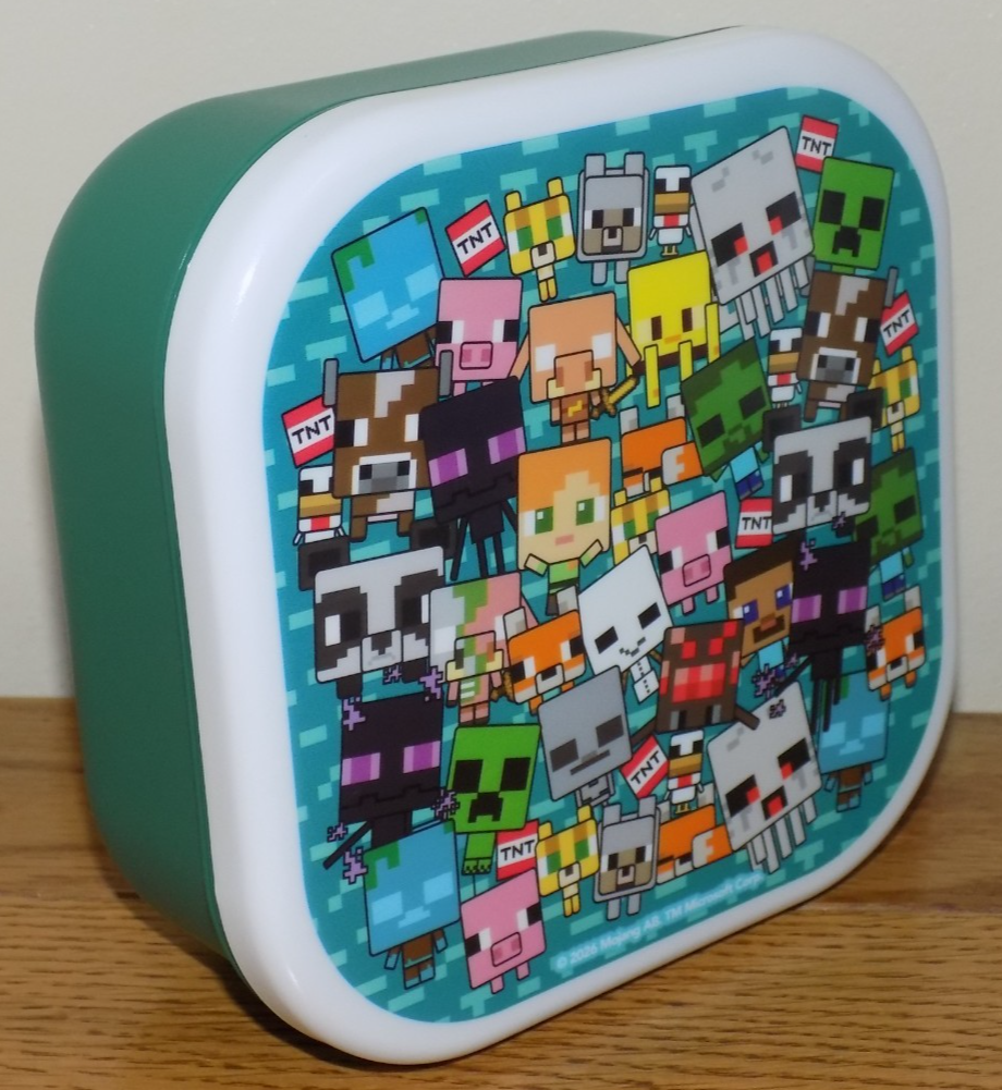 Minecraft Lunch Box / Snack Pot MEDIUM - Creeper, TNT, Zombie, Alex BRAND NEW