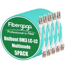 -5Pack Uniboot OM3 LC to LC Fiber Patch Cable, Multi-Mode Duplex Fiber Optic ...