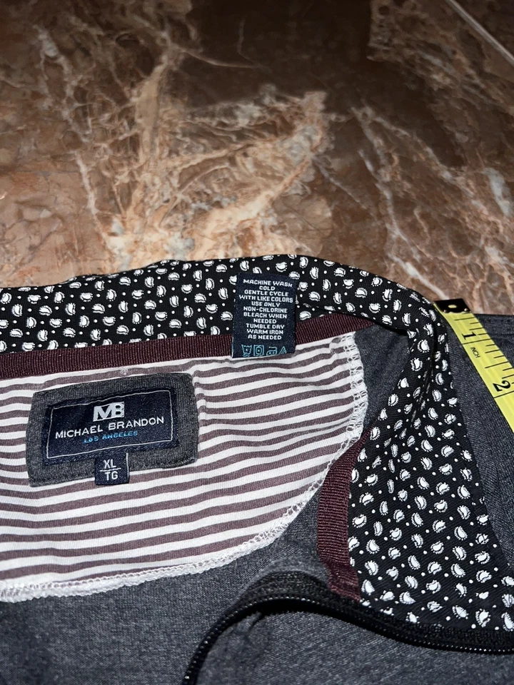 De colección Michael Brandon Para Hombres Manga Larga Pull Over - Negro 1/4 Cremallera - XL Foto 3 de 4