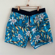 Volcom Blue Tropical Surf Trunks Hybrid Short Large