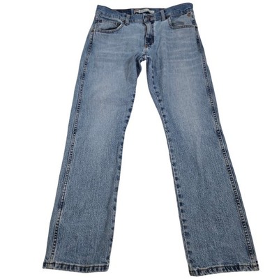 Wrangler Rooted Texas Jeans Mens 32x30 Western Slim Straight Premium Denim Good
