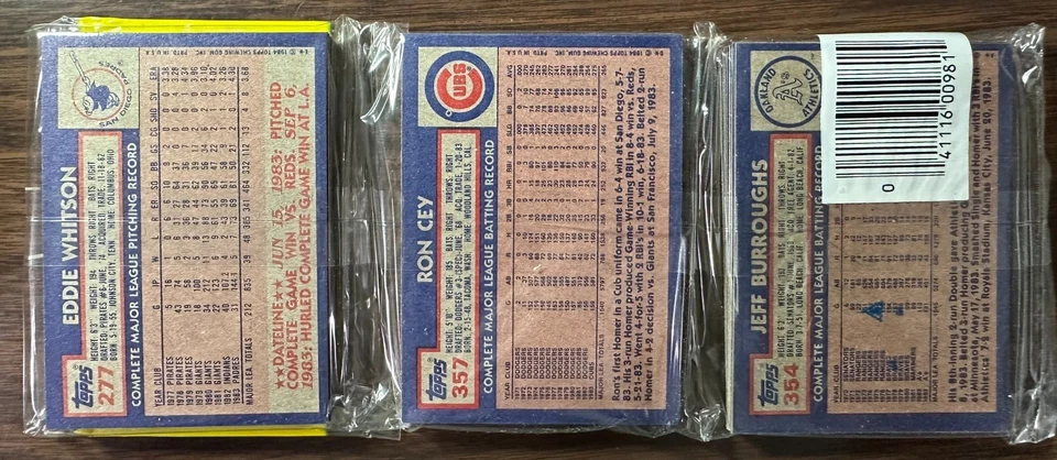 Topps Rack Pack Mario Soto 1984, Jorge Orta, Bryn Smith, Ron Cey, mostrando Foto 2 de 4
