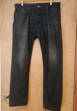 Helmut Lang Mens Button Fly Vintage Dark Wash Straight Leg Jeans 34 x 32 L K 