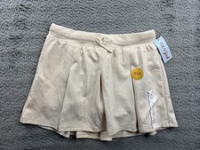 Cat  Jack Girls Youth Large 10/12 Beige Pull on Pleated Knit Skort