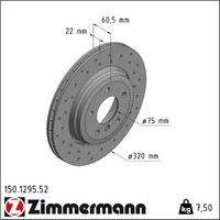 2X Zimmermann 150.1295.52 Bremsscheibe FüR BMW 3 E46