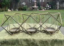 Litton Lane GoldTone Metal Modern Candle Holder Pillar Votive Mantle Centerpiece