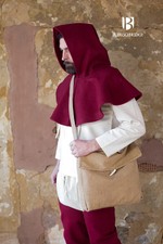 Burgschneider - Wool Cowl Cucullus Red medieval  fantasy costume