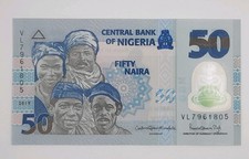 2019 Central Bank of Nigeria - 50 Nigerian Naira Banknote Serial No. VL 7961805