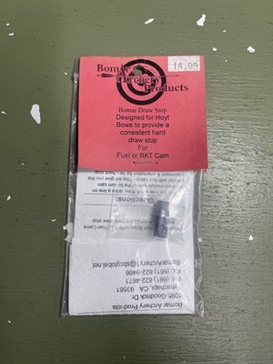 Bomar Draw Stop, Designed For Hoyt Bows, Fuel Or RKT Cam.