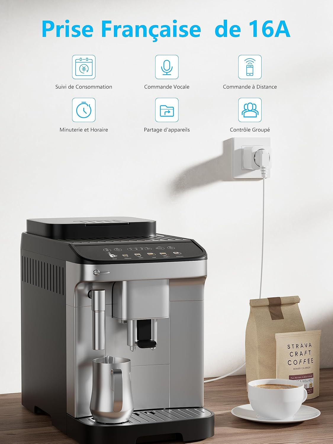 Prise connectée Wifi avec programmateur horaire compatible Google Home - 2