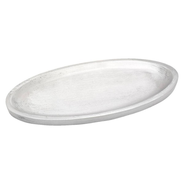 Kerzenteller Oval 16X7Cm Aluminium Silber Teller Matt Untertasse Tischdekoration-image