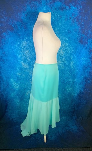 PRETTY LITTLE THING ~ Turquoise Skirt Size 26 ~Satin & Chiffon Contrast NEW NWT - Picture 4 of 24