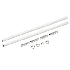 2set M10 Threaded Extension Rod Kit 11.8" Coupling Nut with Pipe Hex Nut White