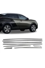 FITS Peugeot 3008 2016-2023 Windows Frame Trims 8 Pieces Stainless Steel