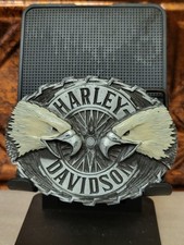 HARLEY DAVIDSON BELT BUCKLE Double SCREAMING EAGLES RAINTREE USA Made NEW