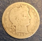 1898-p barber quarter VERY circulated. Great for silver stackers or collectors!