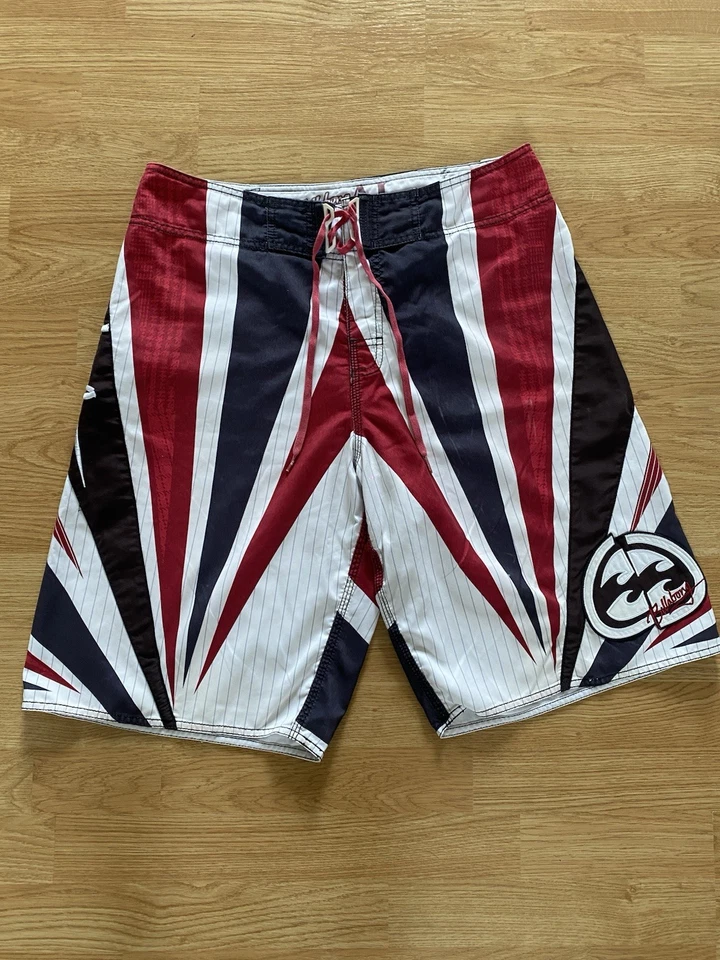 Y2K Rare Billabong Andy Irons Signature “Rising Sun” Surf Shorts 34